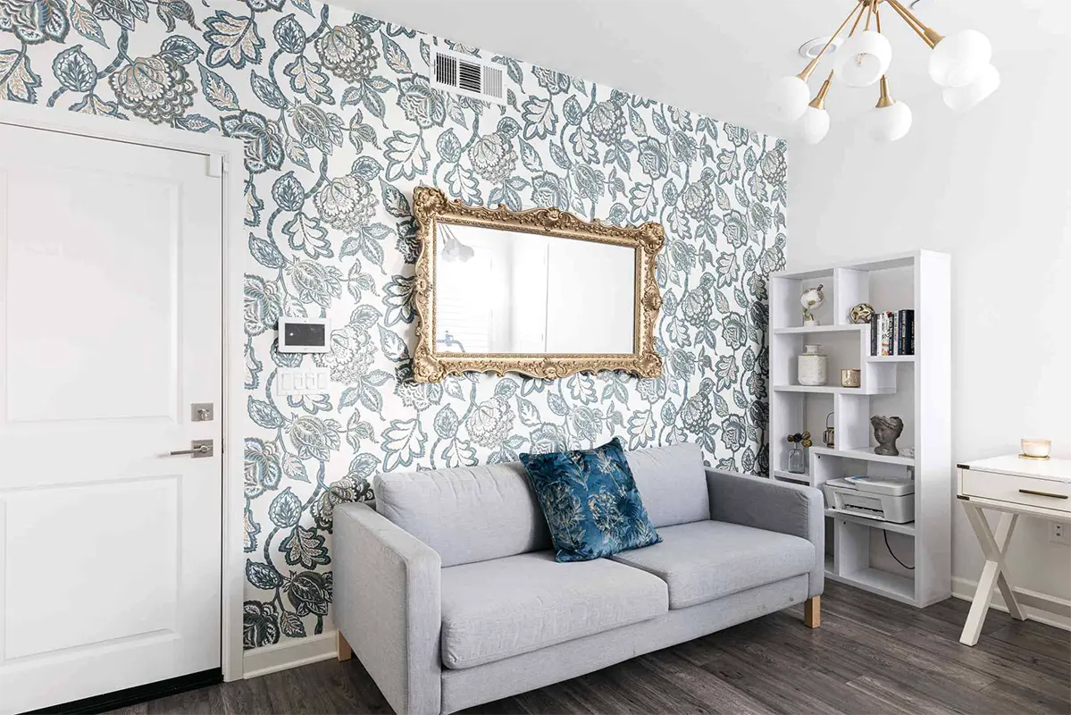 Professional wallpaper installation project 1